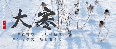 中国传统节气大寒雪景公众号首图