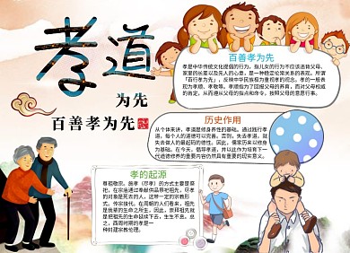 百善孝为先孝道手抄报小报