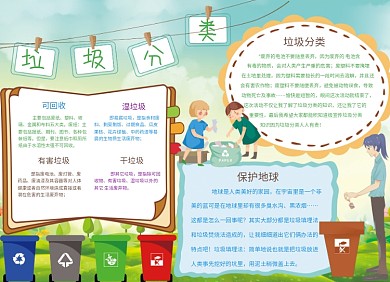 城市垃圾分类文明公益宣传小报