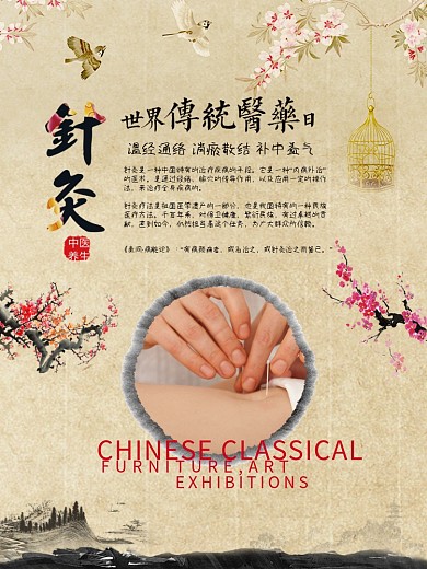针灸-世界传统药日海报