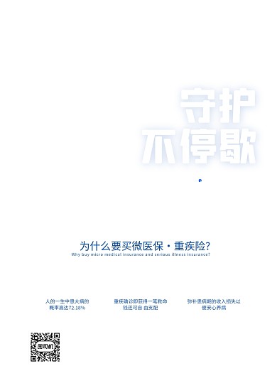 医保蓝色实景简约印刷海报