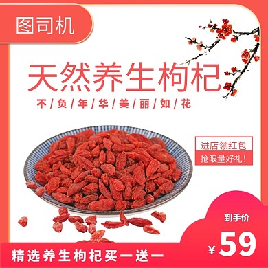 天然养生枸杞淘宝主图直通车模板