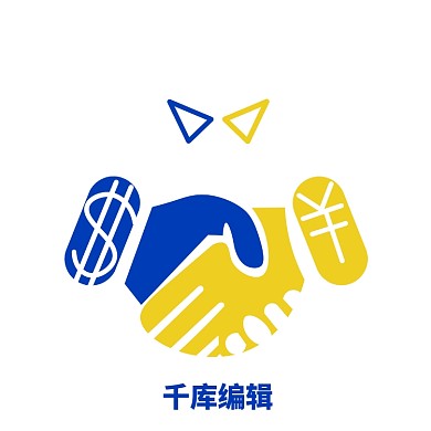 握手合作LOGO蓝色