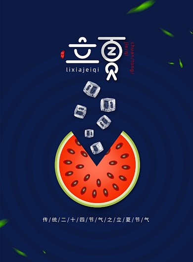 传统二十四节气立夏宣传海报