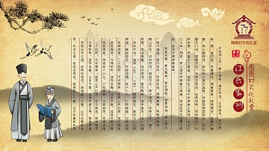 中式复古国风村文化礼堂系列文化展板家训廊