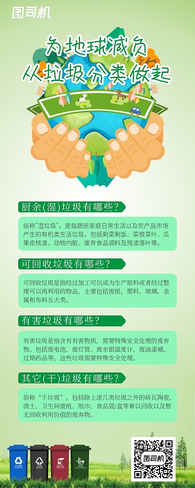 垃圾分类知识长图海报