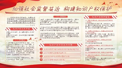 党建风知识产权保护宣传学习展板公益海报
