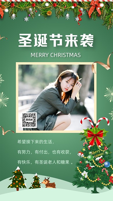 圣诞贺卡摄影图手机海报