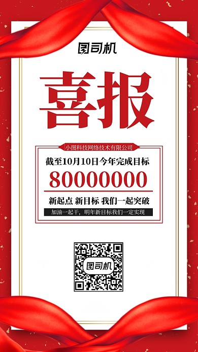 销售喜报红色喜庆手机海报