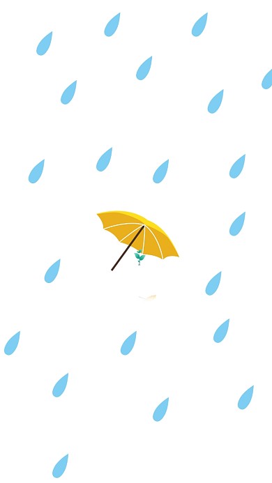 水滴雨伞清新手机壁纸海报