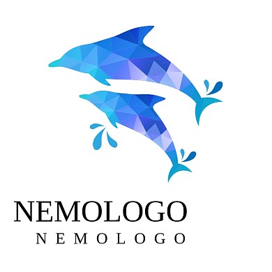 蓝色像素格鲸鱼LOGO