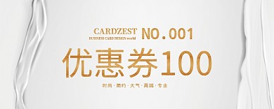 简约白色优惠券100元