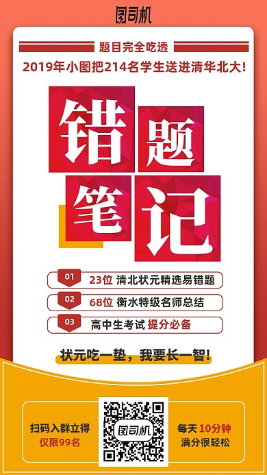 高中错题笔记课外培训课程手机海报