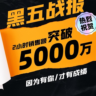 黑五战报喜报时尚简约摄影图海报