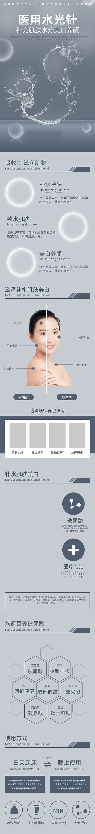 美白护肤破尿酸精华液详情页