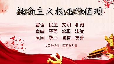 社会主义核心价值观党建宣传海报展板设计