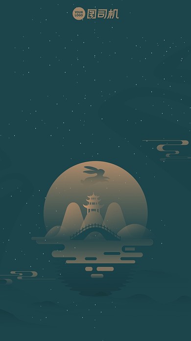 中秋壁纸月亮玉兔星空创意手机壁纸