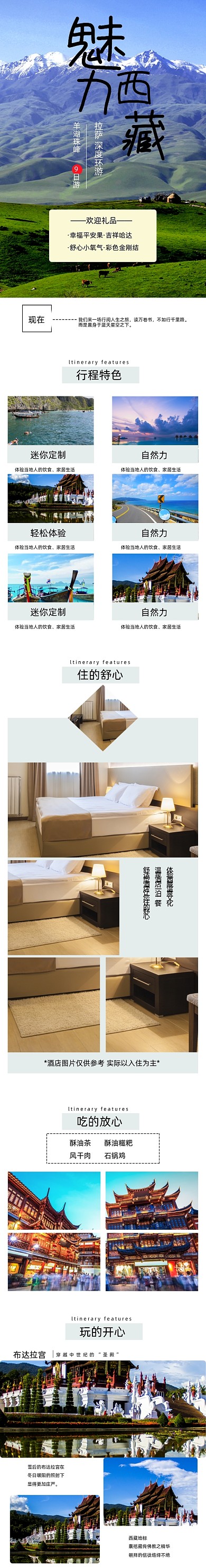 西藏旅游详情页电商时尚简约大气