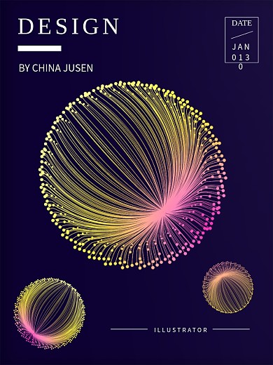 AI线条PS线条烟花渐变蒲公英