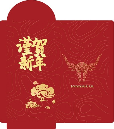 牛年春节红色谨贺新年红包