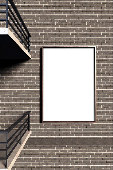 大楼墙体海报样机