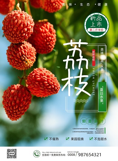 荔枝水果摄影图印刷海报