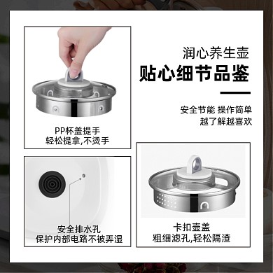 家用小电器养生壶细节展示简约主图
