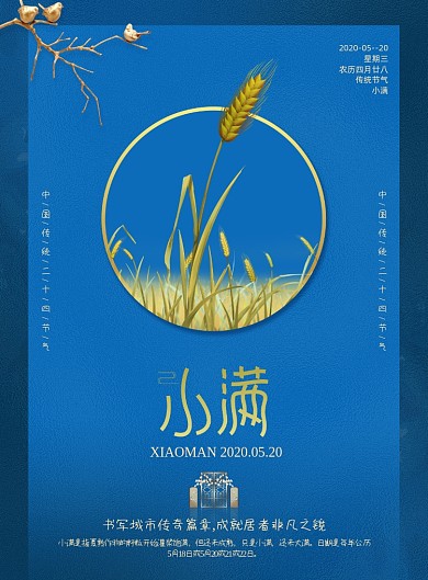 中式大气小满传统节日地产海报