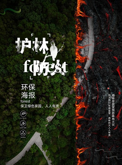 森林防火公益海报