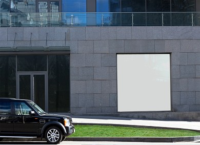 户外墙体海报贴图样机