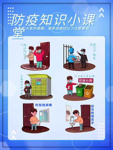 简约疫情海报新冠肺炎防护防疫冠状知识海报