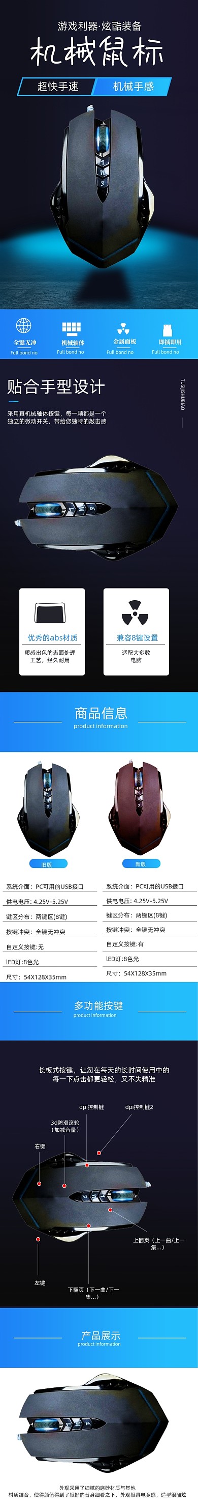 机械鼠标电脑配件详情页