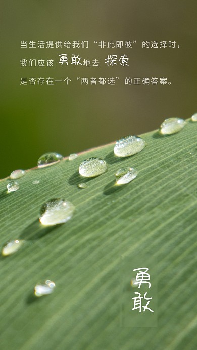 早安日签心情心语勇敢探索正能量简约壁纸