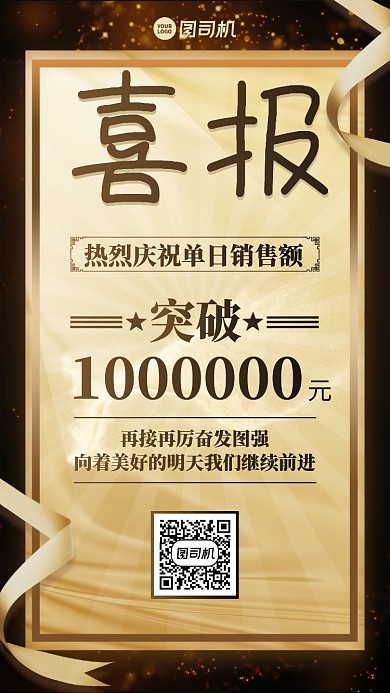 喜报贺报创意突破手机海报