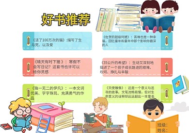 好书推荐世界读书日世界节日卡通手抄报