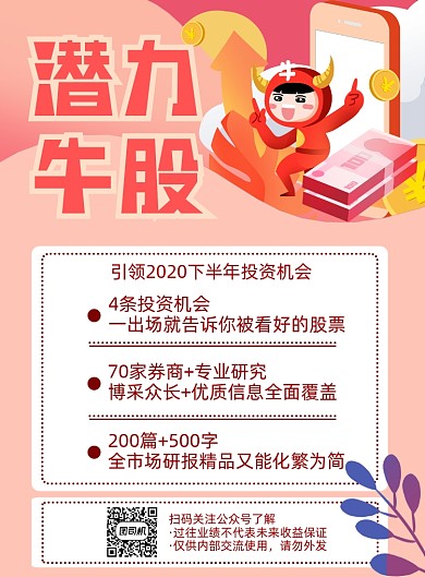 卡通手绘潜力牛股海报