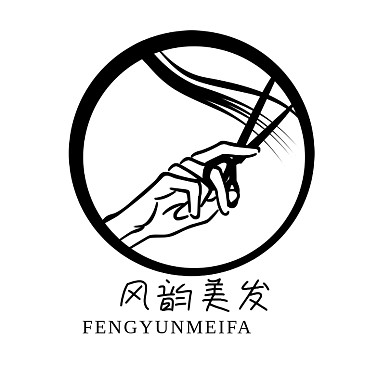 黑色美发线条LOGO