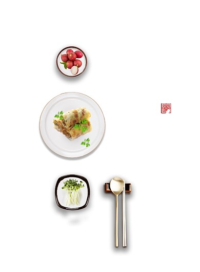 蓝色简约立春节气海报