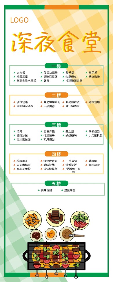 学校食堂美食餐饮展架