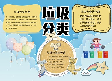 创意垃圾分类公益宣传小报