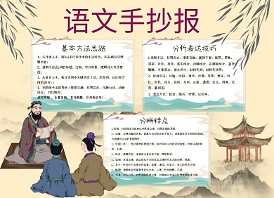 语文阅读中国风小报手抄报