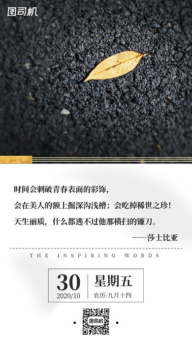 签到日签励志语录手机海报