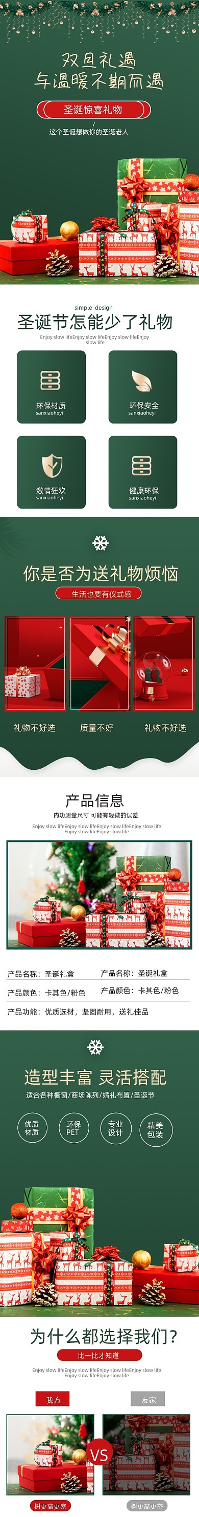 圣诞礼物圣诞树圣诞节礼盒详情页