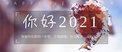 你好2021元旦新年祝福语公众号首图