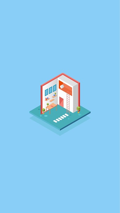 2.5D插画书本手机壁纸