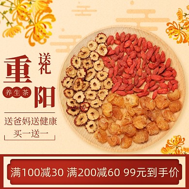 重阳节健康茶送礼促销主图
