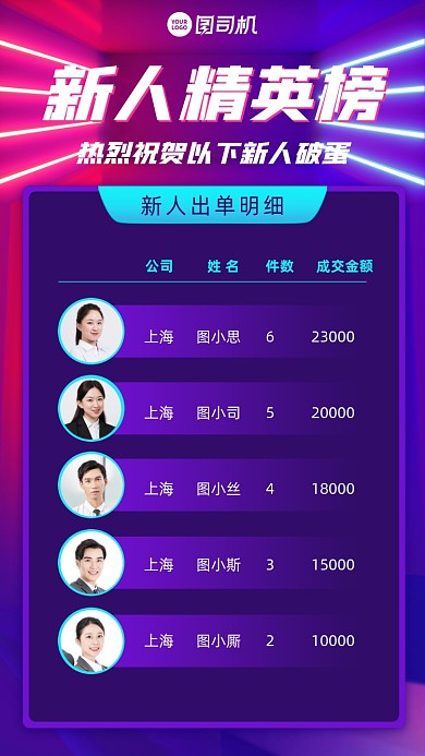 精英排行榜创意渐变手机海报