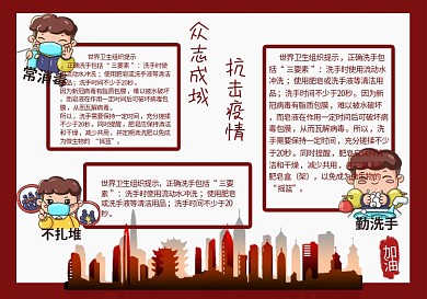 抗击疫情防疫手抄报