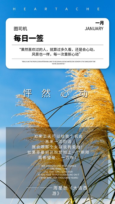 每日一签手机海报