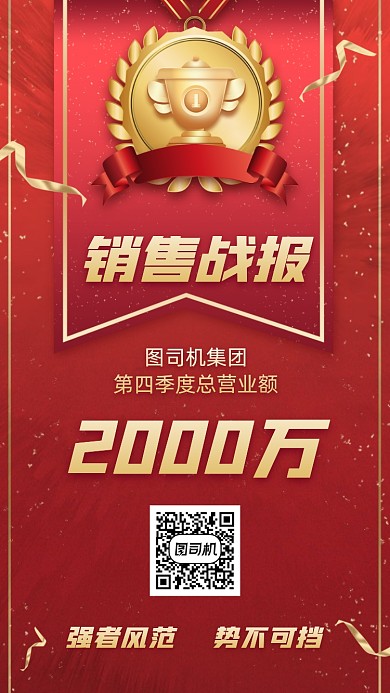 战报喜报创意销售营业额手机海报